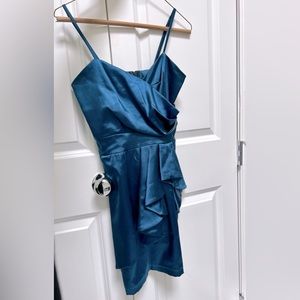 Blue Prom Mini Dress with Bolero